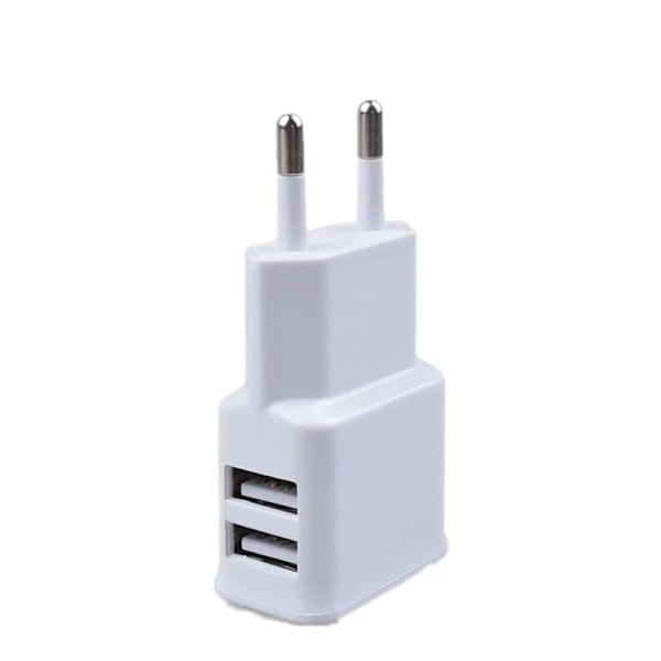 5V/2A Telefonladdare för Samsung S6 S7 S8 S20 Note20 10 9 8 Dubbel USB Hem Reseladdare Mobiltelefon Ström EU 2usb White