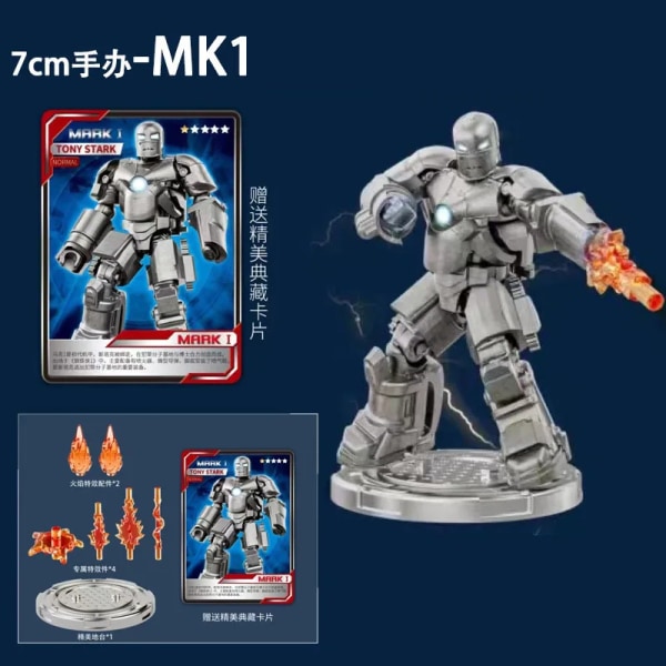 Original Leksaker Block Tegel Byggnad Iron Man Legends MK1 MK2 MK3 MK4 MK5 MK6 MK7 Tony Stark DIY Modell Action Figur Present MK1 Boxed