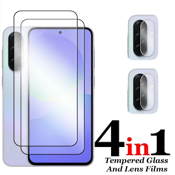6-i-1 Glas för Samsung Galaxy A56 5G För Samsung Galaxy A06 A16 A26 A36 A56 Härdat Glas 2.5D Fulltäckande Lim Skärmskydd 3 Glass and 3 Lens For A16 4G