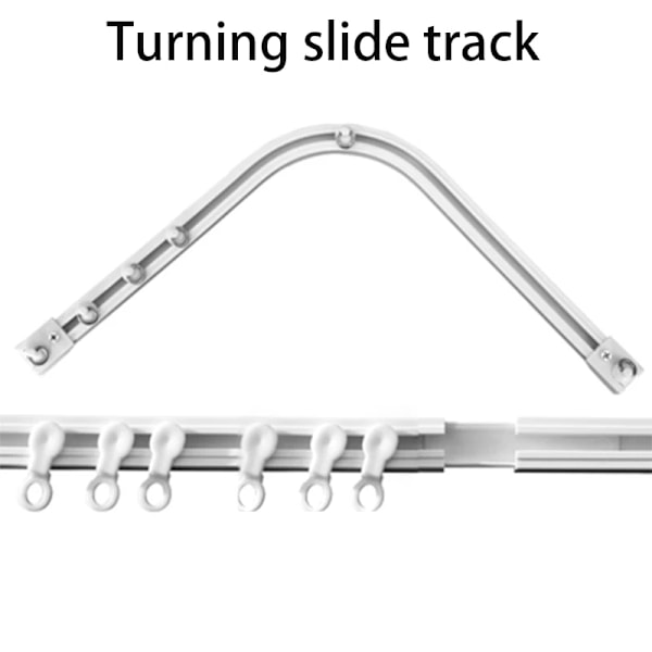 Självhäftande Gardin Skjutspår Utan Borrning Nano Tyst Spår Toppmonterad Sidomonterad Hemfönster Dekoration Tillbehör Side Mount Turning track