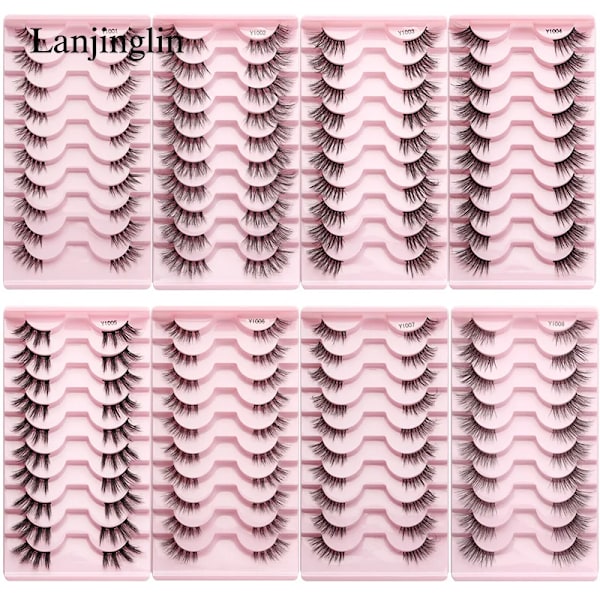 Half Eey Lashes 3/5/10 Par Nya Faux Mink Lashes Naturliga Falska Ögonfransar Wispy Fluffig Ögonfrans Extension Makeup Halv Lashes Verktyg 3pairs-G305W