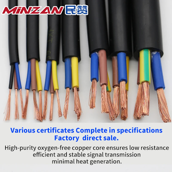 UL2464 Mantlad Kabel RVV 2 3 4 5 6 7-ledare Multic Koppar Signalkabel 20 18 17 15 13AWG Flexibel Ström Elkabel Hem RVV 3core 0.5mm 20 AWG