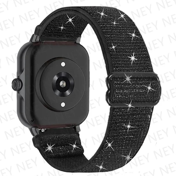 Glänsande elastiskt armband för Amazfit gts 4-3-2-2e-mini/bip-U-S-lite/Stratos 2 20mm/22mm band Böhmisk Pride armband gtr-4-3-3pro-2e flash black 01 22mm watch band