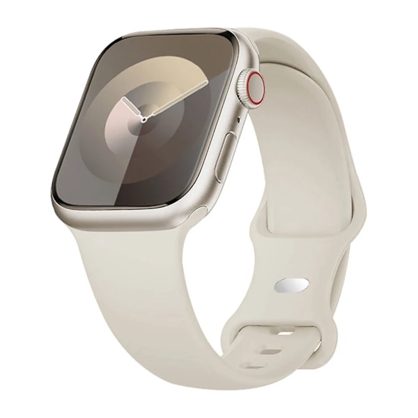 Silikonarmband för Apple Watch Band 40mm 44mm 46mm 45mm 41mm 49mm 38 42 Correa Armband iWatch serie 6 ultra2 7 8 9 se 10 band Rose Red 38 40 4142mm S-M
