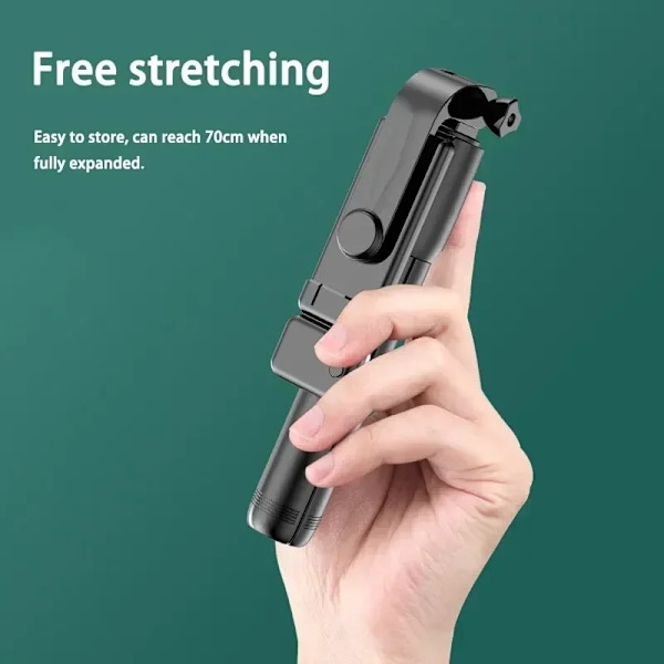 2025 Selfie Stick Teleskopisk Rese Handhållen Tripod Portabelt Telefonstativ [700mm] Bluetooth Fjärrkontroll Utdragbart Telefonstativ With Light White
