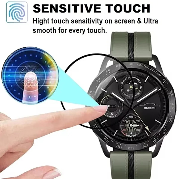 Mjukt skärmskydd för Xiaomi Mi Watch S3 Smartwatch Full Cover 9D Böjd För Mi Watch S3 HD Klar Skyddsfilm Ej Glas 3 PCS For MI Watch S3