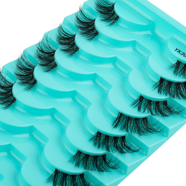 3/10 Par Half Lashes Makeup Naturliga Långa Katt Ögon Lashes Dramatiska Falska Ögonfransar Mjuka Faux Cils Falska Ögonfrans Extens Verktygcomment 10Pairs-YK301