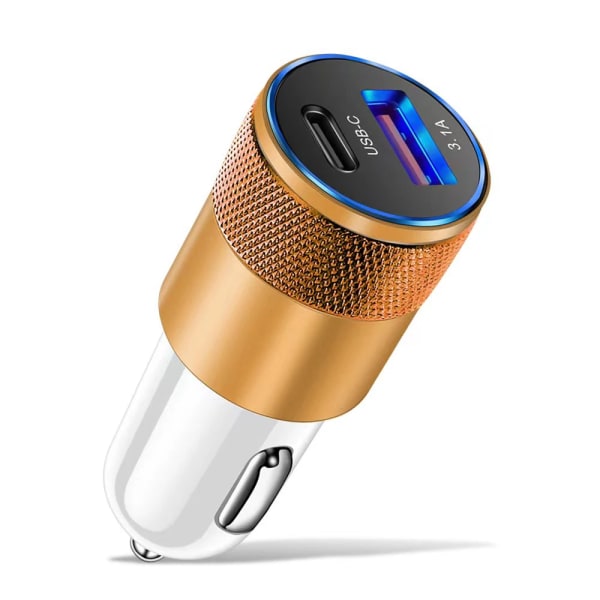 Chargeur rapide USB 66W pour voiture, super adaptateur, allume-cigare Laguna, PD, delar bilar, tillbehör för iPhone, Xiaomi, Samsung golden