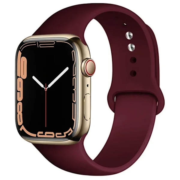Silikonarmband för Apple Watch-remmar 49mm 40mm 44 mm 45mm 46mm 42mm 41mm 38mm sportarmband iWatch serie 10 9 8 3 SE ultra 2 32 wine red 38 40 41 S10-42mm ML
