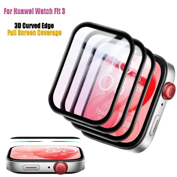 Fullständigt Böjt Skärmskydd För Huawei Watch FIT 3 Tillbehör 3D Skärmskydd För Huawei Watch FIT 3 Inget Glas 2PCS