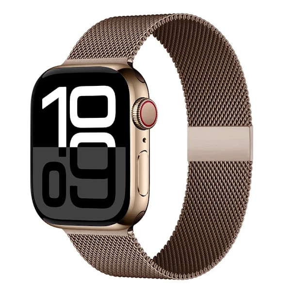 Milanese loop för Apple Watch armband 45mm 44mm 40mm 41mm 42mm-46mm stjärnljus armband iwatch serie 8 7 6 5 SE 9 10 Ultra 2 49mm Coffee 9 38-40-41-(S10)42mm