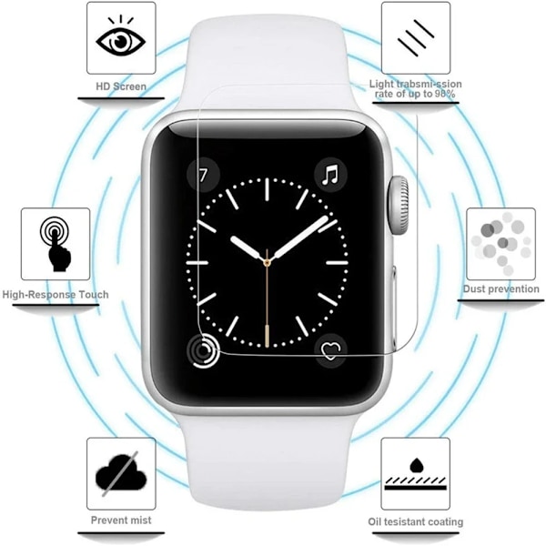 Skärmskydd för Apple Watch 44mm 40mm 45mm 41mm 38mm 42mm iwatch 6 SE 5 4 HD FILM Glass Skyddsfilm Apple Watch Series 7 8 3 pcs Series456 SE 44mm