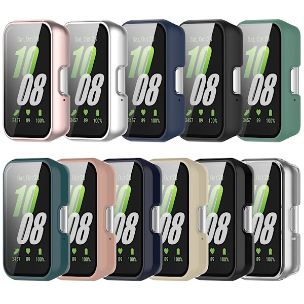 Skyddsfodral för Smartwatch till Samsung Galaxy Fit 3 SM-R390 PC Klockfodral med Härdat Glas Anti-Fall Anti-Repor Klockfodral F