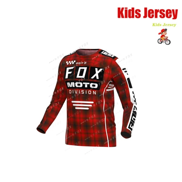 BAT FOX Kids Racing tröja Downhill Jersey Mountain Bike T-shirt Camiseta Motocross Jersey Snabbtorkande andningsbar barntröja KA-AL557 S