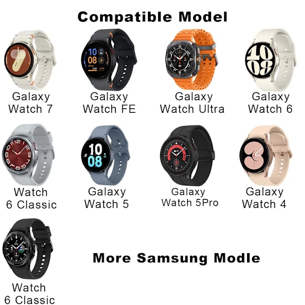 USB TYPC-C Magnetisk Laddare För Samsung Watch Ultra 47mm Snabb Laddningsdocka Samsung Galaxy 7 FE 6 6 Classic 5 5pro tpye c black Galaxy Watch 6