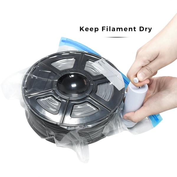 3D-skrivare filament förvaringspåse PLA filament vakuumpåse torktumlare Säkerhetsförvaring Fuktbeständiga förseglingspåsar Håll filament torrt förseglade 10 bag -1 pump