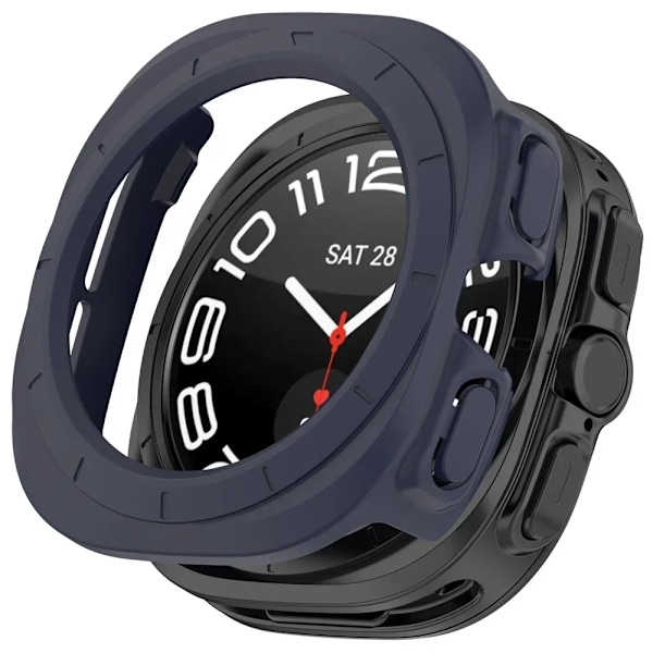 Matt Klockskydd För Samsung Galaxy Watch Ultra Skal Watch 7 Ultra 47mm PC Heltäckande Skyddande Stötfångare Fodral Tillbehör Blue Galaxy Watch Ultra