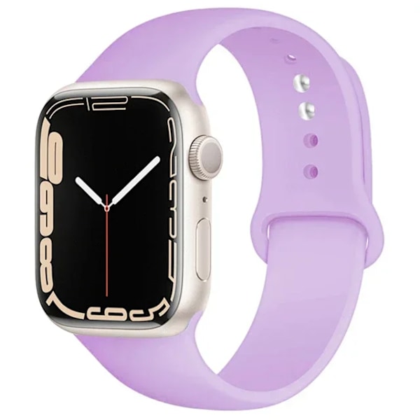 Silikonarmband för Apple Watch-armband 44mm 45mm 40mm 41mm 42-38mm 45 mm sportarmband iwatch serie 8 7 6 5 4 3 SE 9 Ultra 2 49mm 22 Light purple 38 40 41 S10-42mm SM
