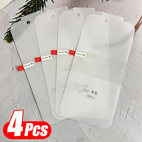 4 st Hydrogel Film Skärmskydd För iPhone 12 15 16 14 11 13 Pro Max För iPhone 15 16 14 Plus 13 12 Pro 16e Full Cover Film iPhone 16 Hydrogel film
