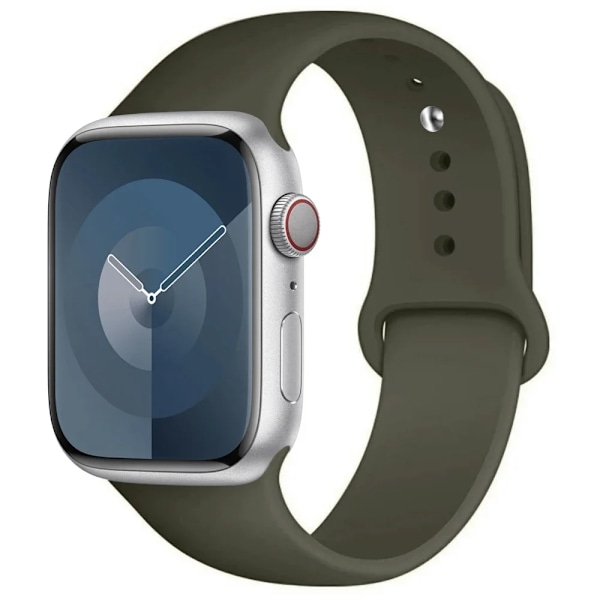 Silikonarmband för Apple Watch armband 44mm 45mm 40mm 41mm 42-38mm 45 mm sportarmband iwatch serie 8 7 6 5 4 3 SE 9 Ultra 2 49mm 34 dark olive 38mm-40mm-41mm S-M