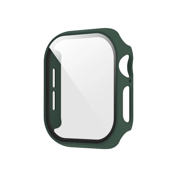 Härdat Glas+Skal för Apple Watch 45mm 41mm 40mm 44mm 42mm 46mm Skyddande Skal PC Stötfångarram För iWatch 10 SE 9 8 7 6 5 4 Deep green 46mm Series 10