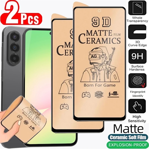 2 ST Skärmskydd För Samsung Galaxy A55 A16 A54 A56 A36 A26 5G A35 A25 A15 A34 A14 A73 A53 A33 A52 A32 Matt Keramisk Film Galaxy A72 5G 2 PCS