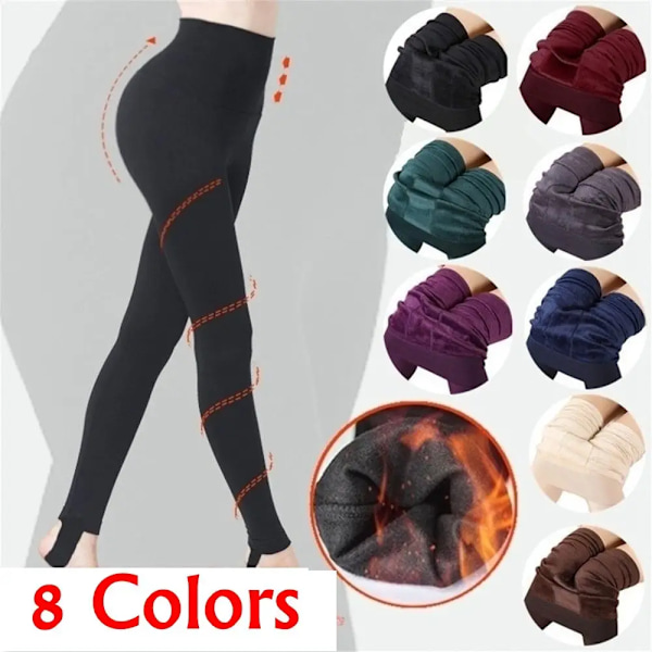 Kvinnor Vinter Termisk Varm Tjock Strumpan Fluff Fodrad Stretch Slim Leggings Byxor Dark green-Style 02