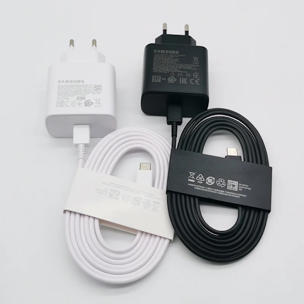 Samsung 45W Laddare Super Snabbladdningsadapter 1.8M Typ C För Galaxy S24 S23 S22 S21 S20 Note 20 Ultra 10 Z Flip Fold 6 5 4 3 2 White-Add 1.8M Cable