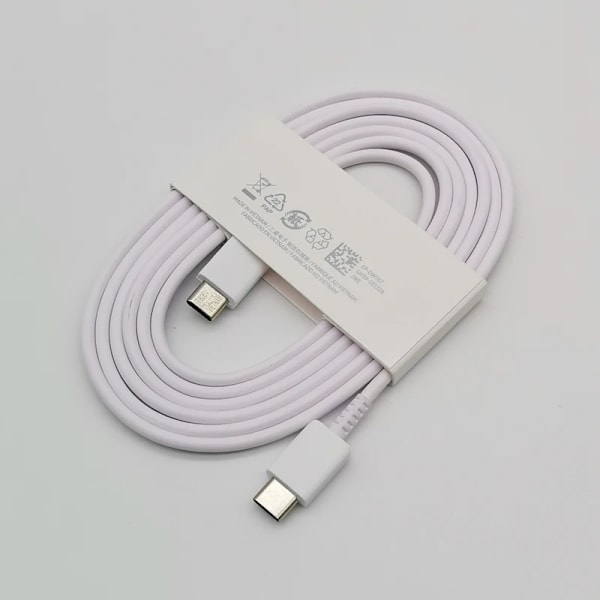 Samsung 45W Laddare Super Snabbladdningsadapter 1.8M Typ C För Galaxy S24 S23 S22 S21 S20 Note 20 Ultra 10 Z Flip Fold 6 5 4 3 2 White-Cable Only
