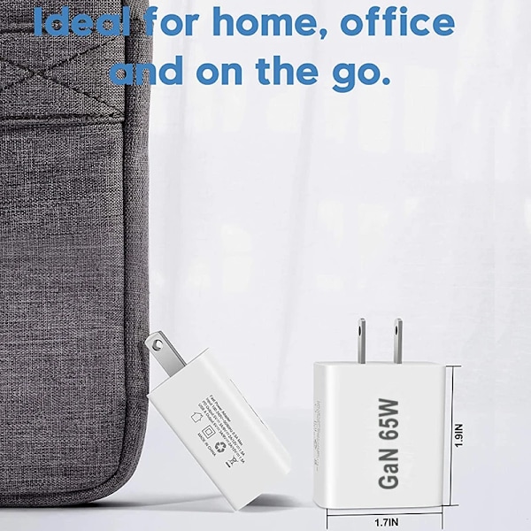 USB-C Snabbladdningskontakt AU EU UK US 65W PD-laddare USB för iPhone 14 Xiaomi HUAWEI Samsung Snabbladdningsblock EU Plug