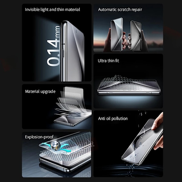 2-4 st Fullständigt Böjd Hydrogel Film för Vivo X100 Ultra X200 X100S X90S X90 X80 X70 Pro Plus Skärmskydd för V40e V30e V40 V30 Vivo X70 Pro Plus HD Hydrogel Film