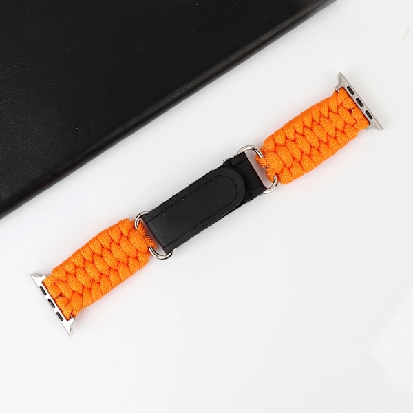 Rem För Apple Watch Band Ultra 49Mm 9 8 7 45Mm 41Mm Utomhus Sport Watchband Iwatch Series Se 6 5 4 3 44Mm 42 Mm 40Mm Nylonrep Orange 49mm