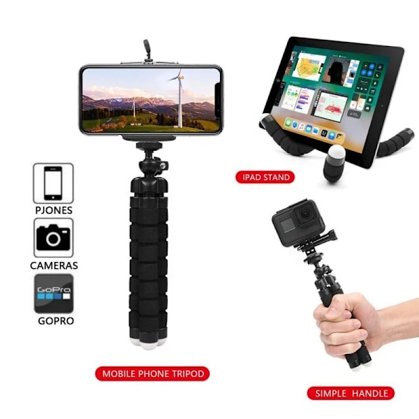 Stativ Tripod För Mobiltelefon Kamerahållare Klämma Smartphone Monopod Tripe Stativ Octopus Mini Stativ Stativ För Telefonkamera Blue Tripod
