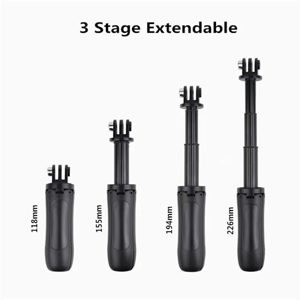 FANGTUOSI Utdragbar Selfiestick Portabel Vlog Tripod Stativ Mini Handgrepp För  13 12 11 10 9 Insta360 X4 X3 DJI Action 5 Pro 4 With screws