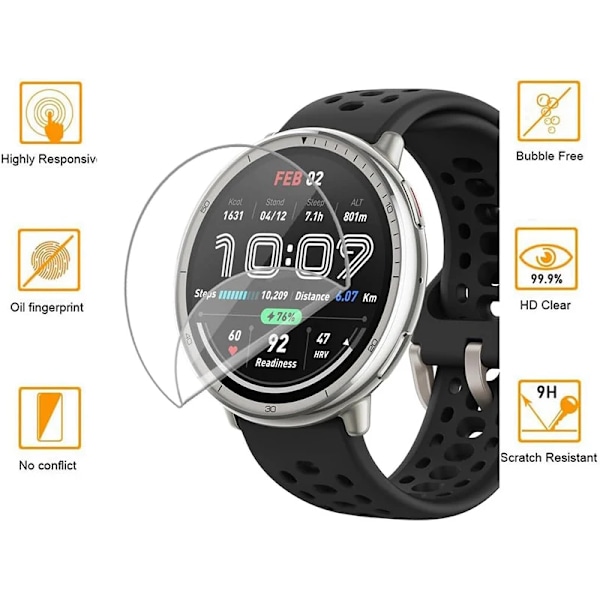 1-5 st Hydrogel Film för Amazfit Active 2 Skärmskydd HD Klar Skyddsfilm För Huami Amazfit Active2 Klocktillbehör 2 PCS For Amazfit Active 2
