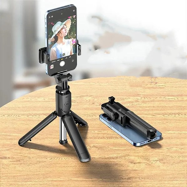 Roreta Trådlös Selfie Stick Stativ Bluetooth Fjärrkontroll Utdragbart Stativ för iPhone Mobiltelefon Tiktok Live Streaming Normal version