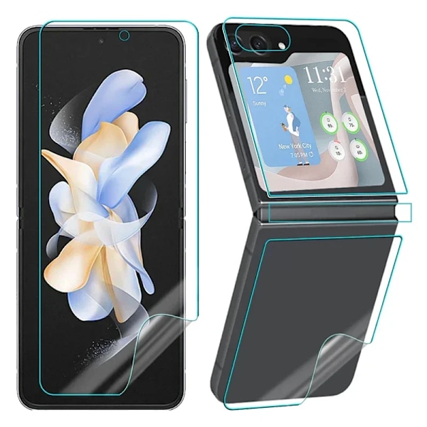 Flip5 Hydrogel Film För Samsung Galaxy Z Flip 5 5G Mjuk HD Full Täckning Gångjärnsskydd Repskydd Skärmskydd För ZFlip5 4in1 Set For ZFlip 5