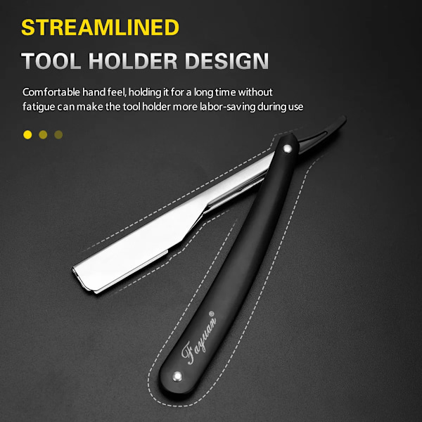 Svart manuell rakapparat Rakkant i rostfritt stål Sharp Barber Razor Vikbar Rakning Skäggtrimmer Cutter WHITE