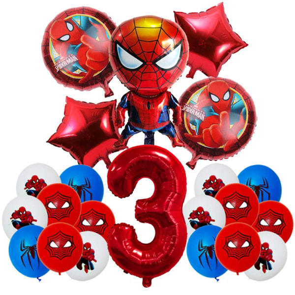Spiderman-tema Födelsedagsfestdekorationer Leksakspresenter Födelsedagsfesttillbehör Spider-Man Ballonger Engångsservis Sticker - 35pcs