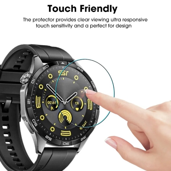 5-1-pack skärmskydd för Huawei Watch GT 4, härdat glas med hårdhet för Huawei Watch GT4 41/46mm, repskyddande skyddsfilm 3pcs watch GT4 41mm