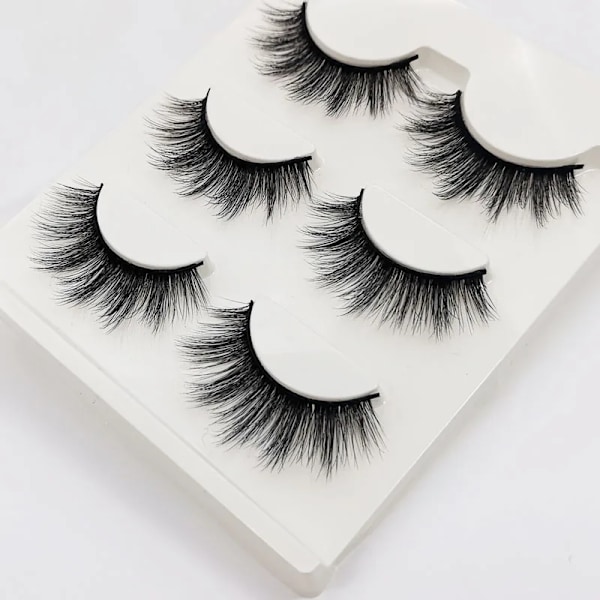 Lashes 3/10 Par Half Lashes Katt Öga Naturliga Långa Snor 3D Mink Ögonfransar Full Remsa Lashes Makeup Förlängning Verktyg 3 pairs- G301W