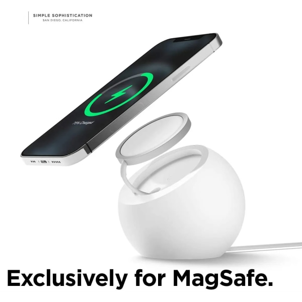 Skrivbordsbollform Magnetisk Silikon Laddningshållare för Magsafe Apple IPhone 14 Pro Mac Safe Trådlös Laddare Dock Station Stand Blue