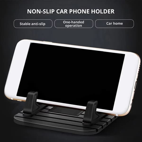Biltelefonhållare Bilinstrumentbräda Halkfri Matta, GPS Navigationsfäste För iPhone Samsung Android Smartphones Nycklar black