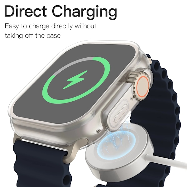 Klockfodral för Apple Watch Ultra 2 49MM Serie 8 7 SE 6 5 4 3 45MM 41MM 44MM 40MM Transparent Skal Apple Watch Skärmskydd 3 pcs 41mm