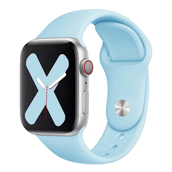 Silikone Rem För Apple Watch Band 44Mm 40Mm 45Mm 41Mm 49Mm 42Mm 38Mm Korpus Armband Iwatch Ultra 2 Serien 7 Se 3 4 5 6 89 Turquoise 38  40 41 mm S-M