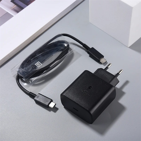 SAMSUNG 45W Super Snabbladdare för Galaxy S24 Z Flip Fold 5 4 3 2 S24 S23 S22 Note20 Ultra Plus A55 5A USB C till USB C PD-kabel EU add 5A cable