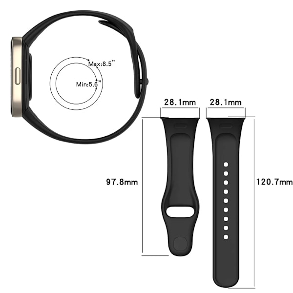 Silikonarmband för Redmi Watch 3 Active Lite Ersättningsarmband Armbandsur för Xiaomi Mi Watch Lite med Skärmskydd Red-PET Redmi Watch 3 Active