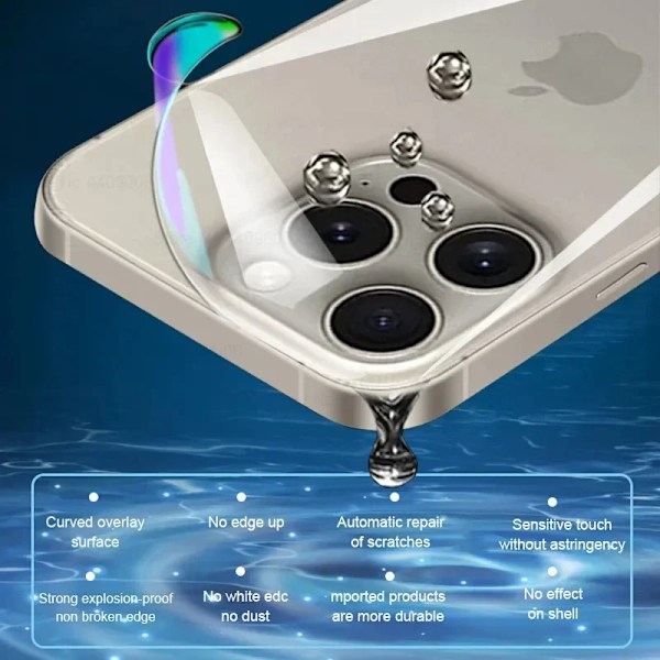 3 st Hydrogel Film för iPhone 16 15 14 13 12 11 Pro Max Mini Mjukt Skärmskydd 8 Plus Baksida Film Ej Glas Telefontillbehör For iPhone XS Max 3 Pieces