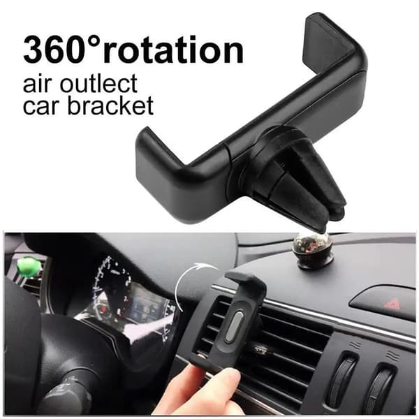 Biltelefonhållare för iPhone Smartphone Luftventilfäste Klämma 360 Rotation Auto Navigationsfäste Universell för Xiaomi A