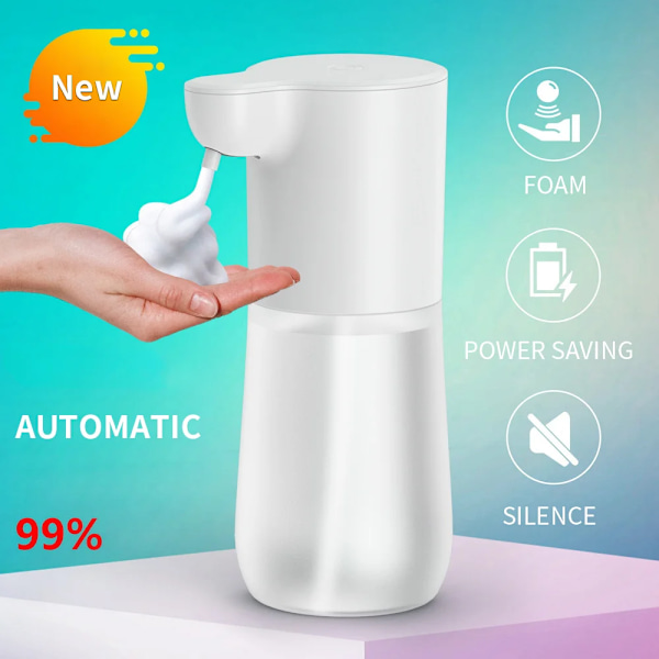 350Ml Automatisk Skum Tvål Dispenser Badrum Smart Tvätt Handmaskin Usb Laddning Vit Abs För Badrum Toalett 1 Machine